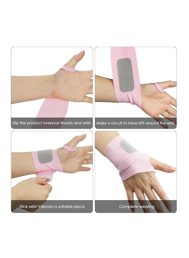 ليمون قطعتان من دعامات المعصم فائقة الرقة لمتلازمة النفق الرسغي، أربطة معصم مرنة لالتهاب المفاصل والأوتار، أحزمة معصم داعمة، تخفف الألم، وتوفر ضغطًا ودعمًا لعشاق اللياقة البدنية (وردي). - Image 3