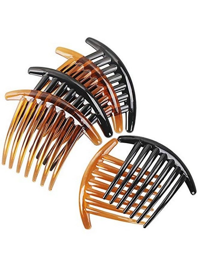 Heqishun - 24 Pcs 7 Tooth French Twist Comb Plastic Hair Clip Hair Side Combs Hair Accessory For Women Girls (Black And Brown) - Image 1