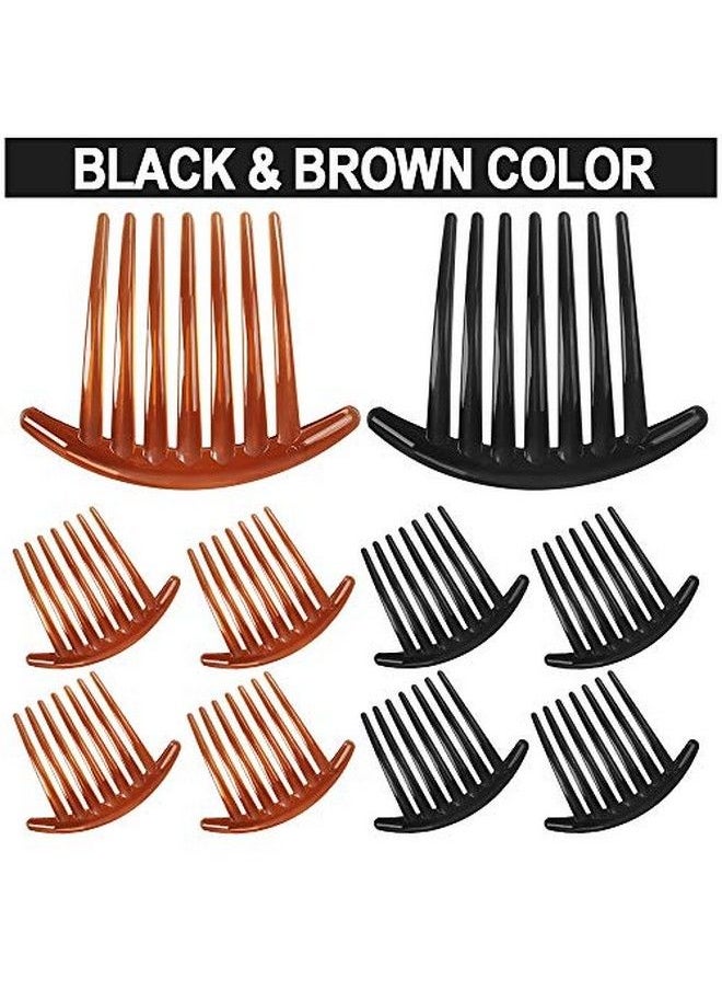 Heqishun 24 Pcs 7 Tooth French Twist Comb Plastic Hair Clip Hair Side Combs Hair Accessory For Women Girls (Black And Brown)  - Image 4