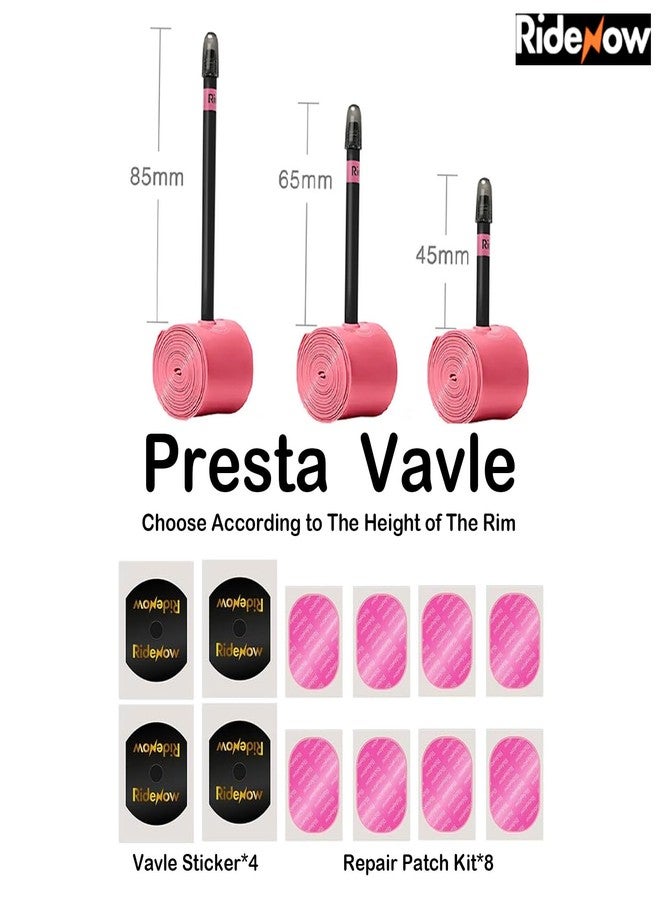 CooMeng 4 Pack Ridenow TPU Inner Tubes Ultra-Light 700 x 18-32c/32-47c with 45mm/65mm/85mm Presta Valves for Road Bike or Gravel Bike (Include Bike Tube Patch Repair Kit) - Image 2