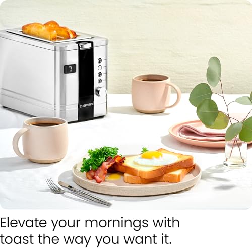 Chefman 2-Slice Digital Toaster, Pop-Up, Stainless Steel, Extra-Wide Slots For Bagels, Defrost, Reheat, Cancel Functions, Removable Crumb Tray - Image 2