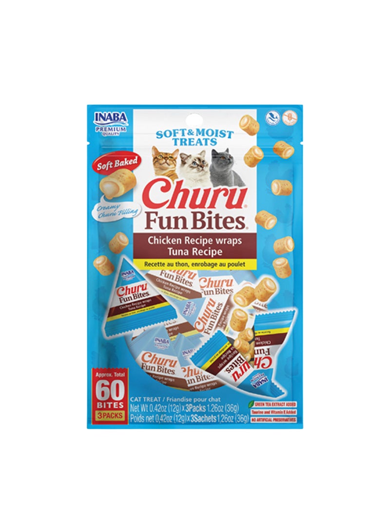 INABA Churu Fun Bites Chicken Recipe Wraps Tuna Recipe 34G - Image 1