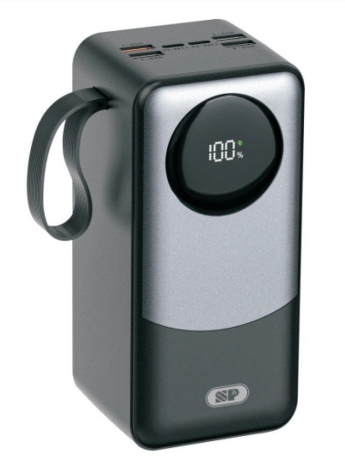 SP ISNUP 010031 Ultra-High Capacity 30,000mAh Power Bank with 22.5W Fast Charging, Digital Display, Type-C PD Input/Output, and Dual USB Ports for Smartphones, Tablets, and Laptops - Image 1