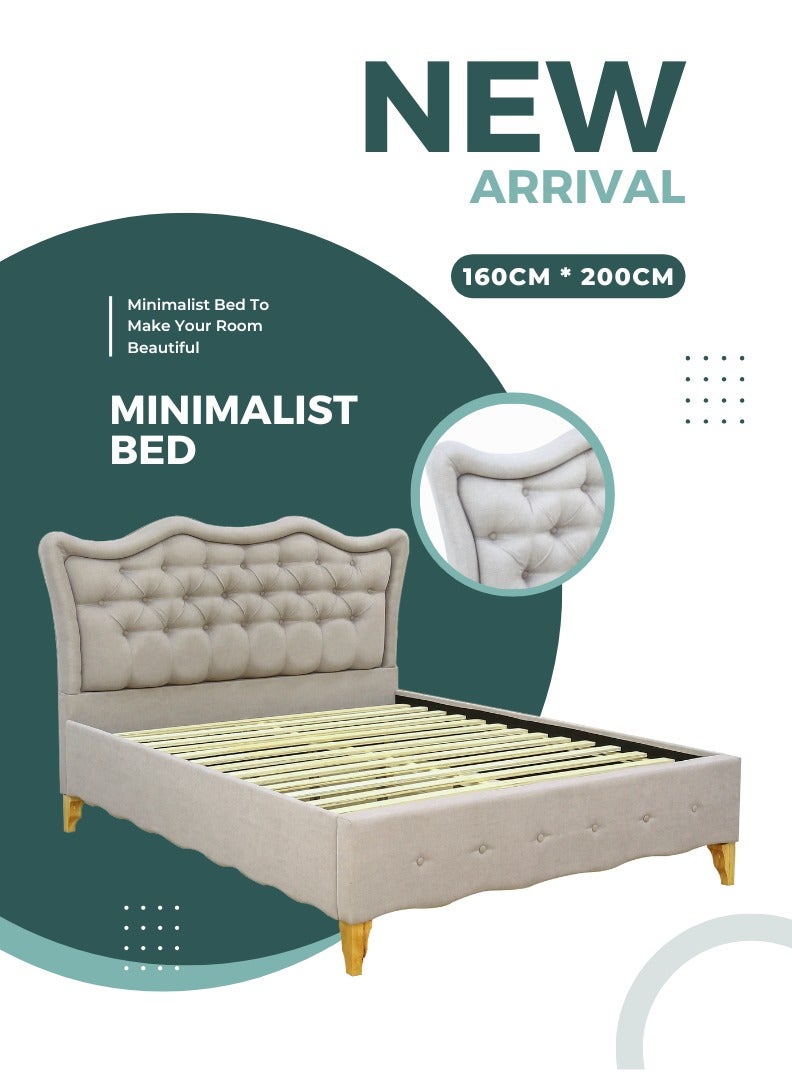 AFT Elegant Diwan Bed with Tufted Headboard – Upholstered Design, Solid Wooden Legs – Spacious 160×200 cm Sleeping Area, Overall Dimensions 215×180×125 cm – Modern Comfort & Sophisticated Style (Light Brown) - Image 3