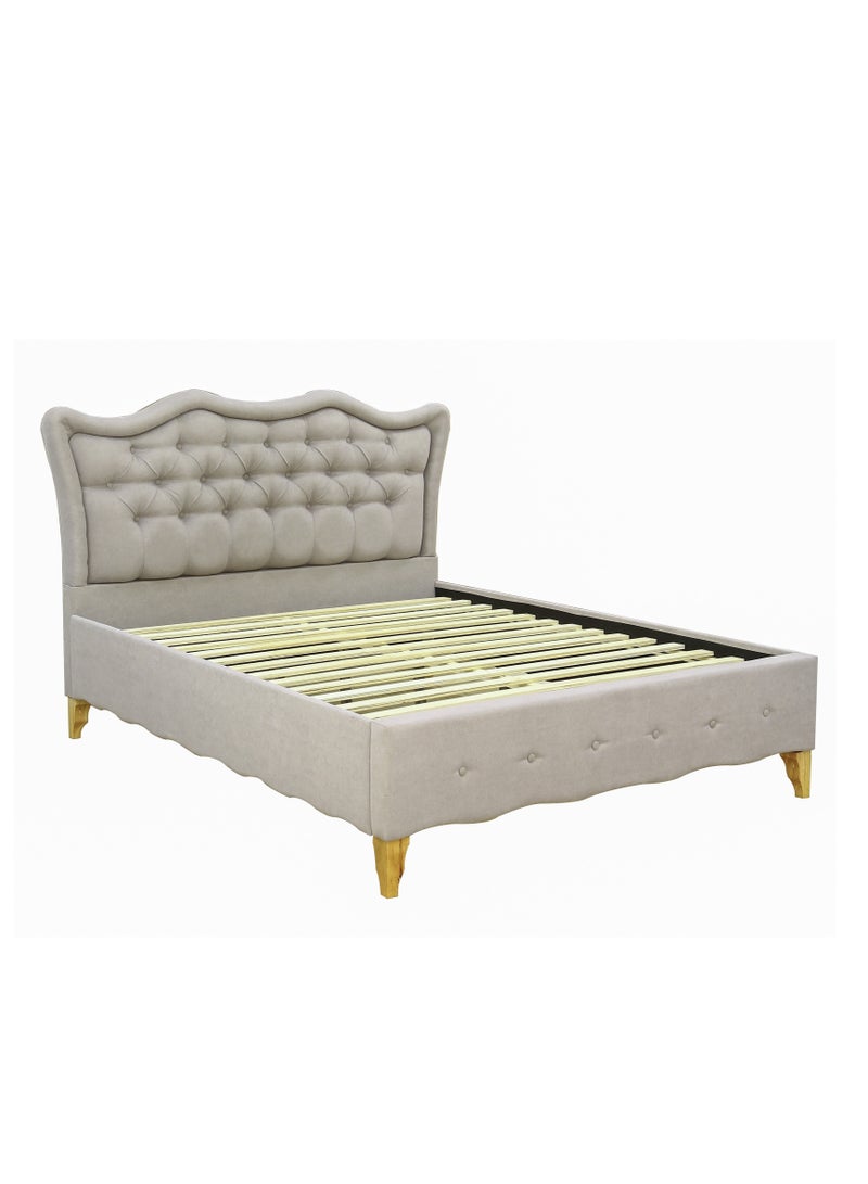 AFT Elegant Diwan Bed with Tufted Headboard – Upholstered Design, Solid Wooden Legs – Spacious 160×200 cm Sleeping Area, Overall Dimensions 215×180×125 cm – Modern Comfort & Sophisticated Style (Light Brown) - Image 5