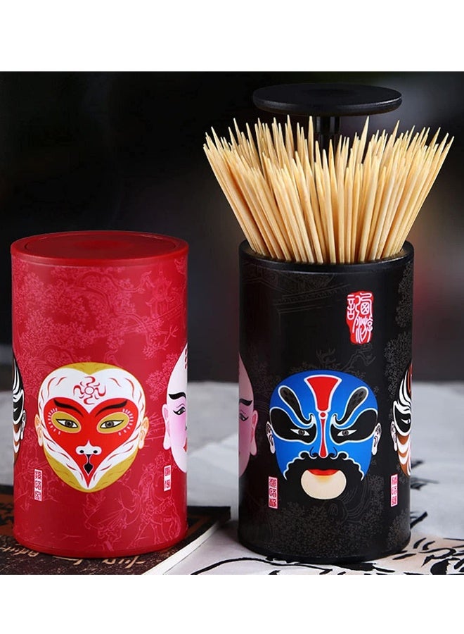 Pop up Plastic Toothpick Holder Toothpick Box Special Toothpick Dispenser Toothpick Cotton Swab Storage Box Unique Home Design Decoration Great Gifts (Red Black)  - Image 4