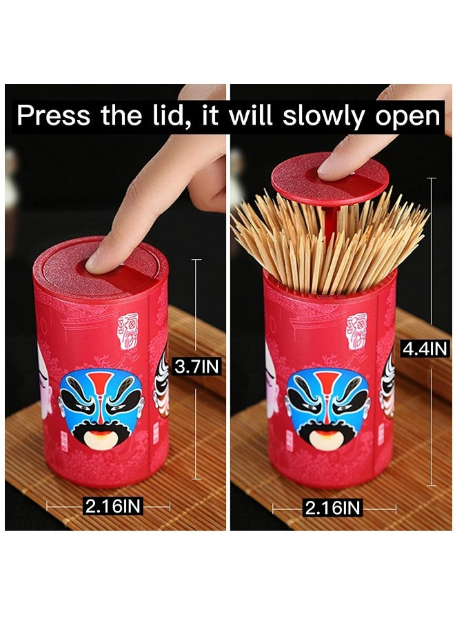 Pop up Plastic Toothpick Holder Toothpick Box Special Toothpick Dispenser Toothpick Cotton Swab Storage Box Unique Home Design Decoration Great Gifts (Red Black)  - Image 3