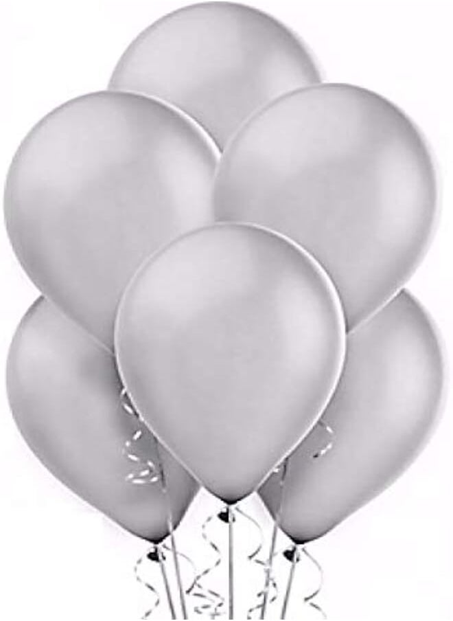 PARTY FUN Party Fun Metallic Pearl Balloons, Silver 