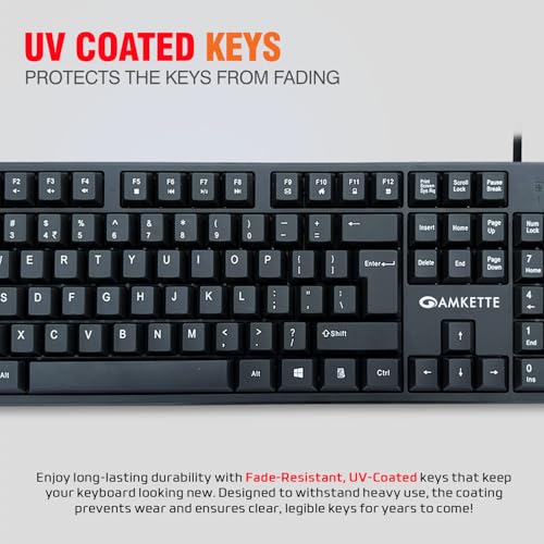 Amkette Lexus Neo Keyboard for Laptops, PCs, and USB-Compatible Devices | UV-Coated, Long-Lasting, Anti-Fade Keys | Spill-Resistant Design | Multimedia Keys | Comfortable Typing (Black) - Image 4