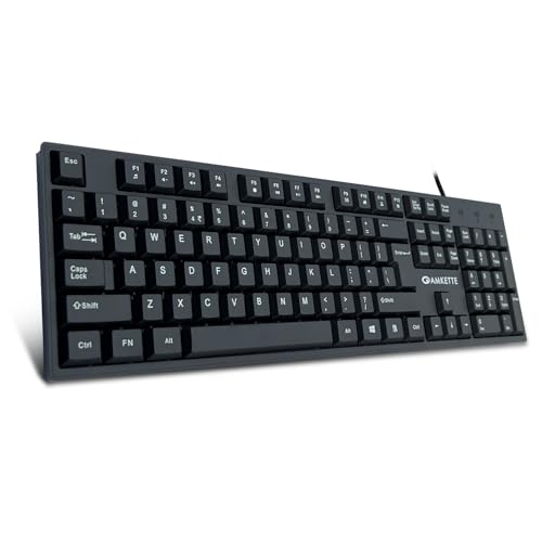 Amkette Lexus Neo Keyboard for Laptops, PCs, and USB-Compatible Devices | UV-Coated, Long-Lasting, Anti-Fade Keys | Spill-Resistant Design | Multimedia Keys | Comfortable Typing (Black) - Image 1
