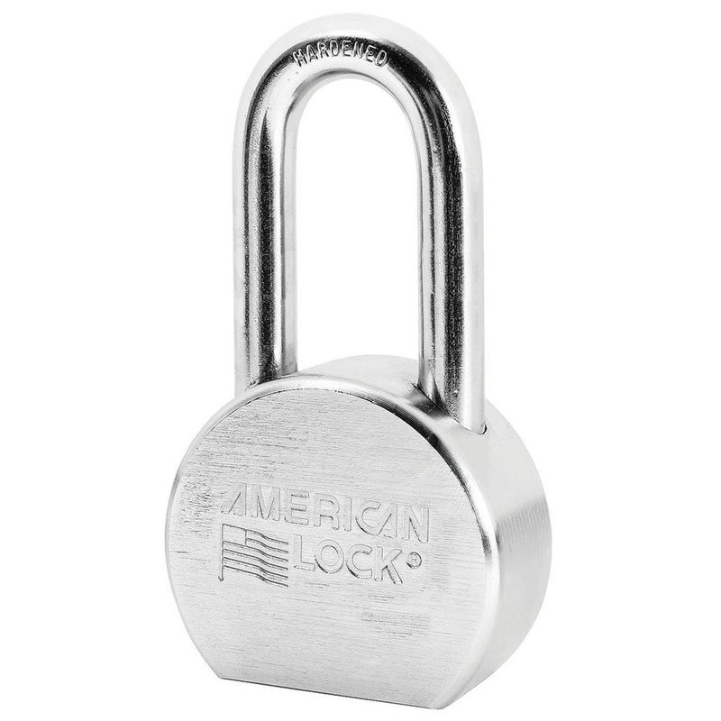 Master Lock American Lock A701 2-1/2" (64mm) Solid Steel Keyed Alike 26868 Rekeyable Pin Tumbler Padlock, Chrome Plated, with 2" (51mm) Shackle - Image 3