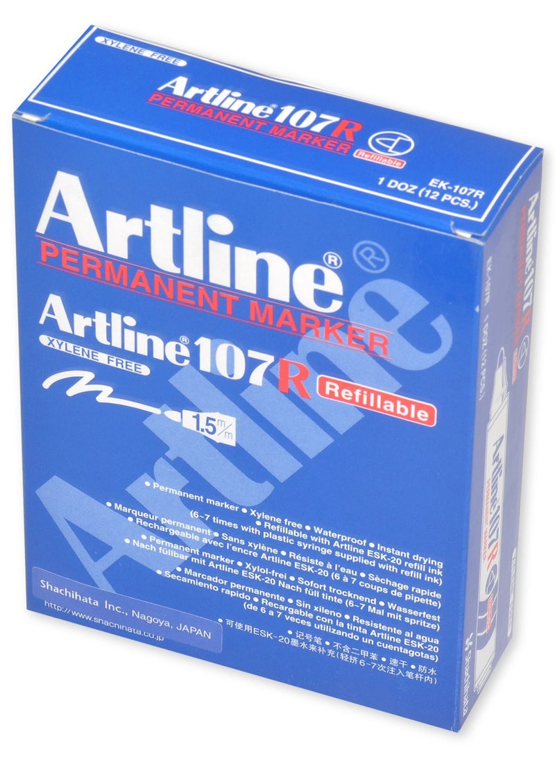 Artline Marker, Ek-107 Pack of 12, 1.5mm, Bullet, Green - ARMK107GR - Image 3