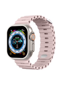 Generic AppleWatch Ultra Marine Strap 8 Apple S8 Smart IWatch8 Silicone Watch Strap-Color:15# 42/44/45/49mm Silty Sand  - Image 1