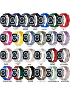 Generic AppleWatch Ultra Marine Strap 8 Apple S8 Smart IWatch8 Silicone Watch Strap-Color:15# 42/44/45/49mm Silty Sand  - Image 2