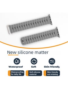 Generic AppleWatch Ultra Marine Strap 8 Apple S8 Smart IWatch8 Silicone Watch Strap-Color:15# 42/44/45/49mm Silty Sand  - Image 5