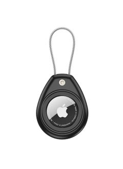 Applicable AirTag Protective Cover For Apple Airtag Anti-lost Locator Rope Transparent All-inclusive Metal Rope Protective Cover-Color:Black-Applicable Models:AirTag