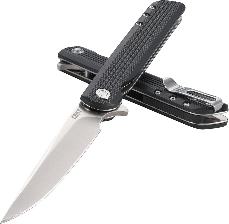 CRKT LCK + Everyday Carry Assisted Folding Knife with Liner Lock: Stainless Steel Plain Edge Blade, Glass-Reinforced Nylon Handle, Pocket Clip, 3810 - Image 4