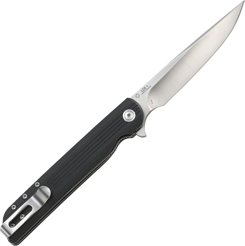 CRKT LCK + Everyday Carry Assisted Folding Knife with Liner Lock: Stainless Steel Plain Edge Blade, Glass-Reinforced Nylon Handle, Pocket Clip, 3810 - Image 3