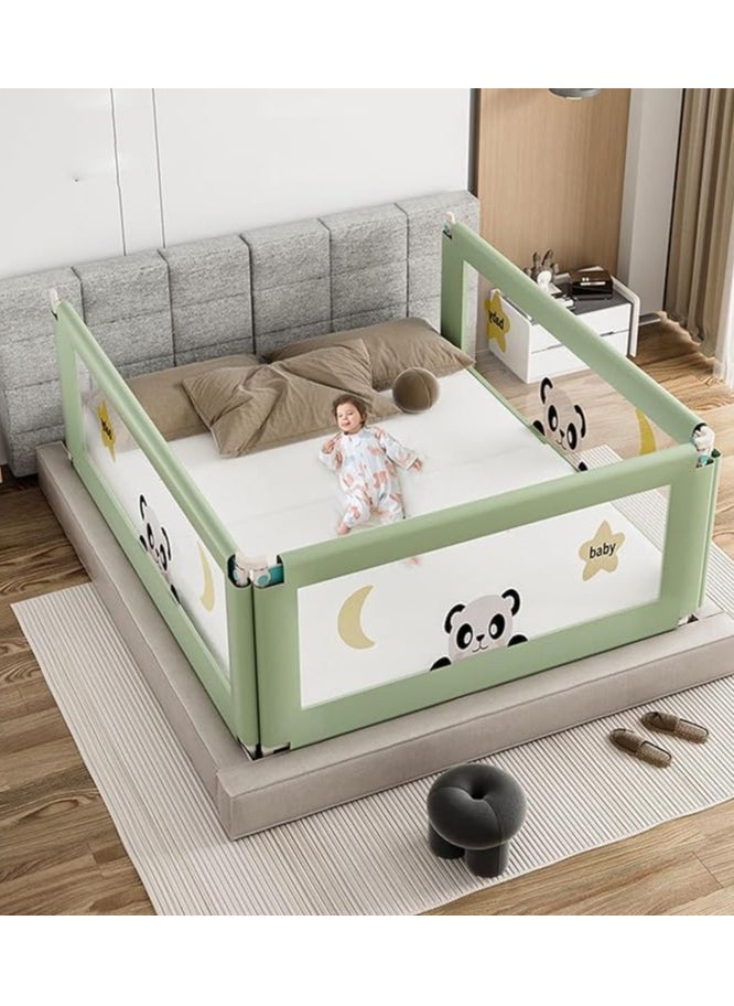 Bed Rail for Toddlers,Guard with Dual-Child Lock,Extra Long Bed Crib Bumper for Kids, Adjust Up&Down Safety Toddler Bed Rail for King Queen Full Twin Size Bed,1 Pack (Green-1.8m)  - Image 1