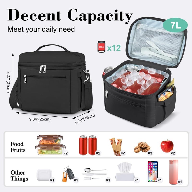 DALINDA Lunch Bag Cooler Bag Lunch Box for Women Men, Insulated Leak Proof LunchBox Lightweight for Picnic,Grocery,Beach,Camping,Travel,Work - Image 2
