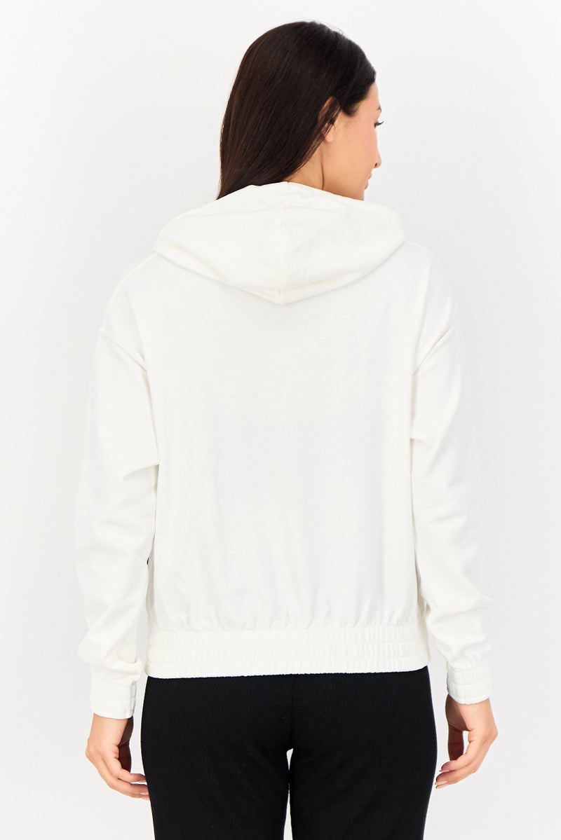 PUMA Women Relaxed Fit Long Sleeve Outdoor Hoodie, White - Image 4