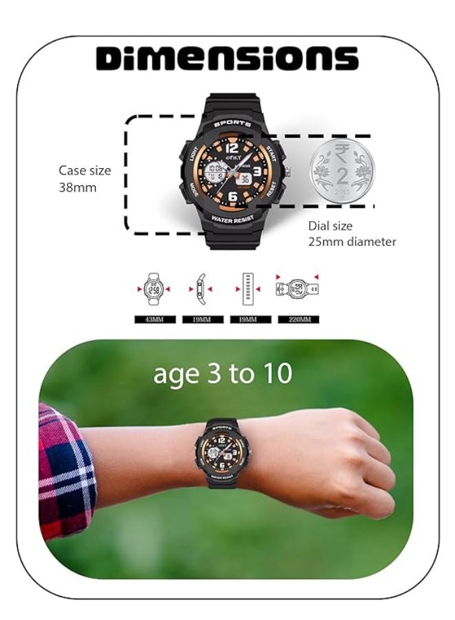 SPIKY Analog Digital Sports Watch for Kids | Multifunctional, Dual Time & Luminous Display | Water-Resistant & Silicone Strap | Best Birthday Gift Wrist Watches for Girls & Boys | Age 3-10 yrs - Image 3