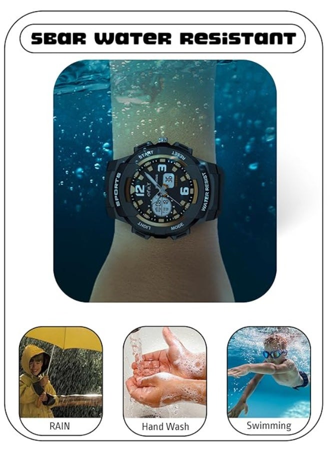SPIKY Analog Digital Sports Watch for Kids | Multifunctional, Dual Time & Luminous Display | Water-Resistant & Silicone Strap | Best Birthday Gift Wrist Watches for Girls & Boys | Age 3-10 yrs - Image 4