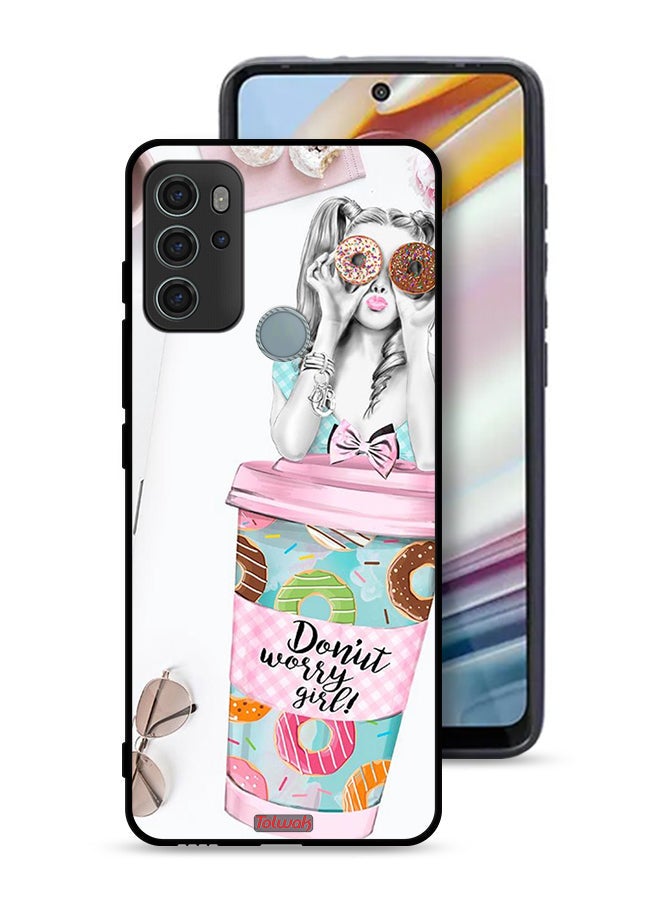 Tolwak Motorola Moto G60S Protective Case Cover Donut Worry Girl - Image 1