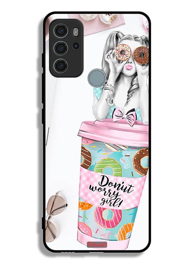 Tolwak Motorola Moto G60S Protective Case Cover Donut Worry Girl - Image 2