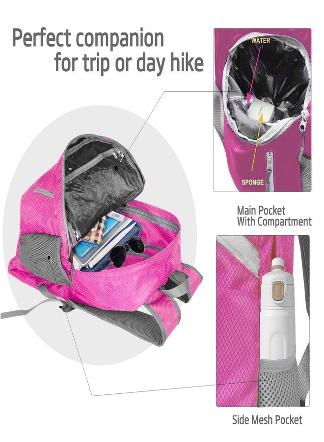 BEMYGREENBAG 35L Foldable Waterproof Backpack For Outdoor Sports With Inside Wet Clothes Compartment Packable For Multiple Uses Ultra Lightweight Ideal For Hiking Men And Women Travel(Fushia) - Image 3