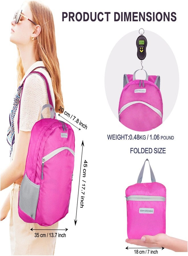 BEMYGREENBAG 35L Foldable Waterproof Backpack For Outdoor Sports With Inside Wet Clothes Compartment Packable For Multiple Uses Ultra Lightweight Ideal For Hiking Men And Women Travel(Fushia) - Image 2
