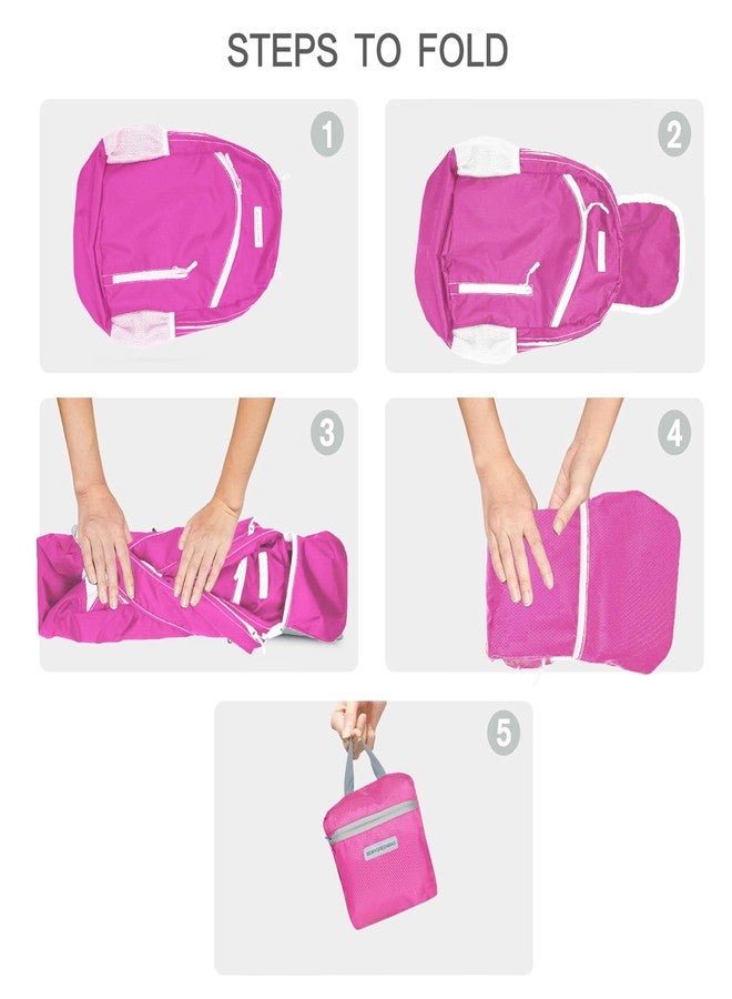 BEMYGREENBAG 35L Foldable Waterproof Backpack For Outdoor Sports With Inside Wet Clothes Compartment Packable For Multiple Uses Ultra Lightweight Ideal For Hiking Men And Women Travel(Fushia) - Image 5