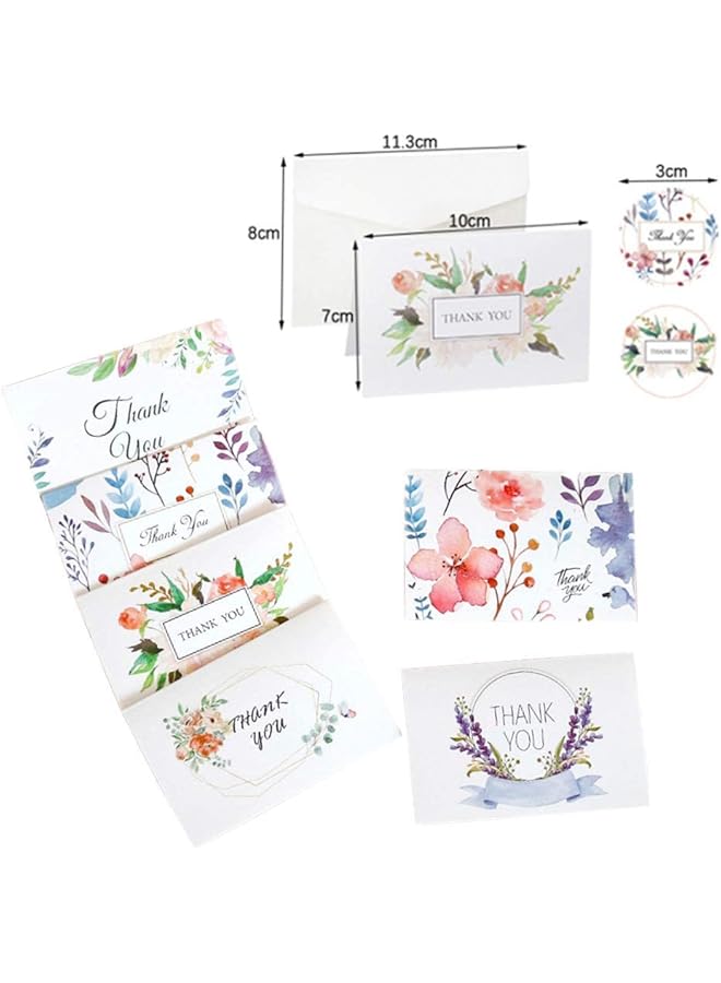 إيروريكس مجموعة بطاقات الشكر مكونة من 18 بطاقة معايدة بألوان مائية وزهور ملونة مع مظاريف وملصقات لحفلات الزفاف وأعياد الميلاد والمعلمين والموظفين والمزيد. مثالية لكل المناسبات! - Image 3