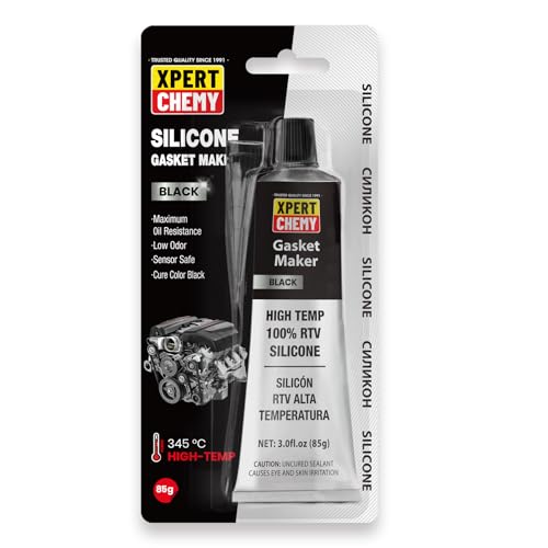 XPERTCHEMY RTV Silicone Gasket Maker High Temp Silicone Sealant for Automotive AntiFreeze RTV Resist Oil for Bonding Internal Combustion Steam Turbines Engines Gearboxes Pumps Black - Image 1