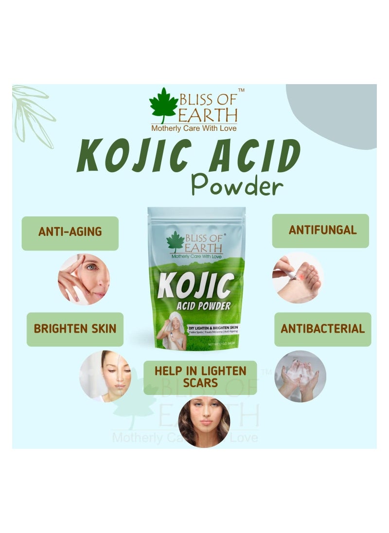 BLISS OF EARTH Bliss of Earth 4 oz Korean Kojic Acid Powder Original for Skin Whitening, Soap Making & DIY Products 113GM Pack of 2  - Image 2