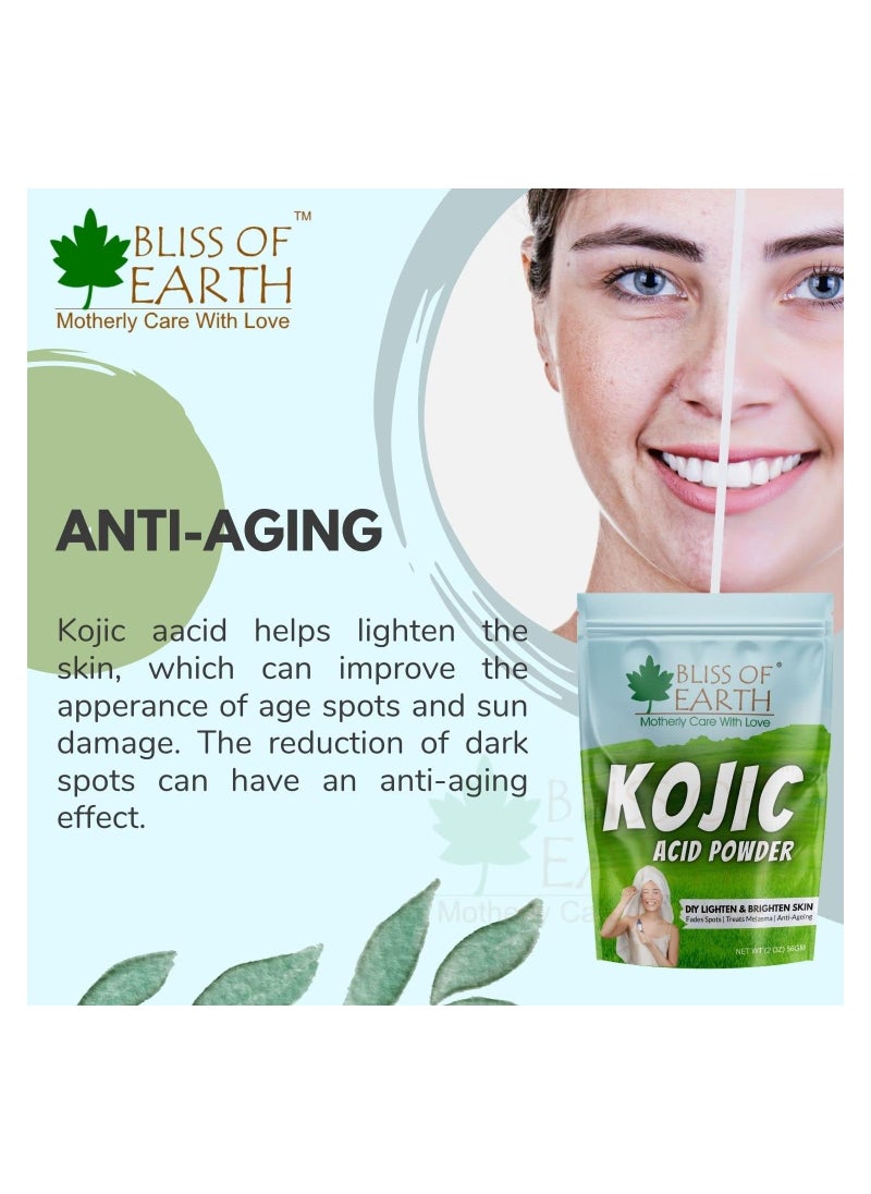 BLISS OF EARTH Bliss of Earth 4 oz Korean Kojic Acid Powder Original for Skin Whitening, Soap Making & DIY Products 113GM Pack of 2  - Image 3