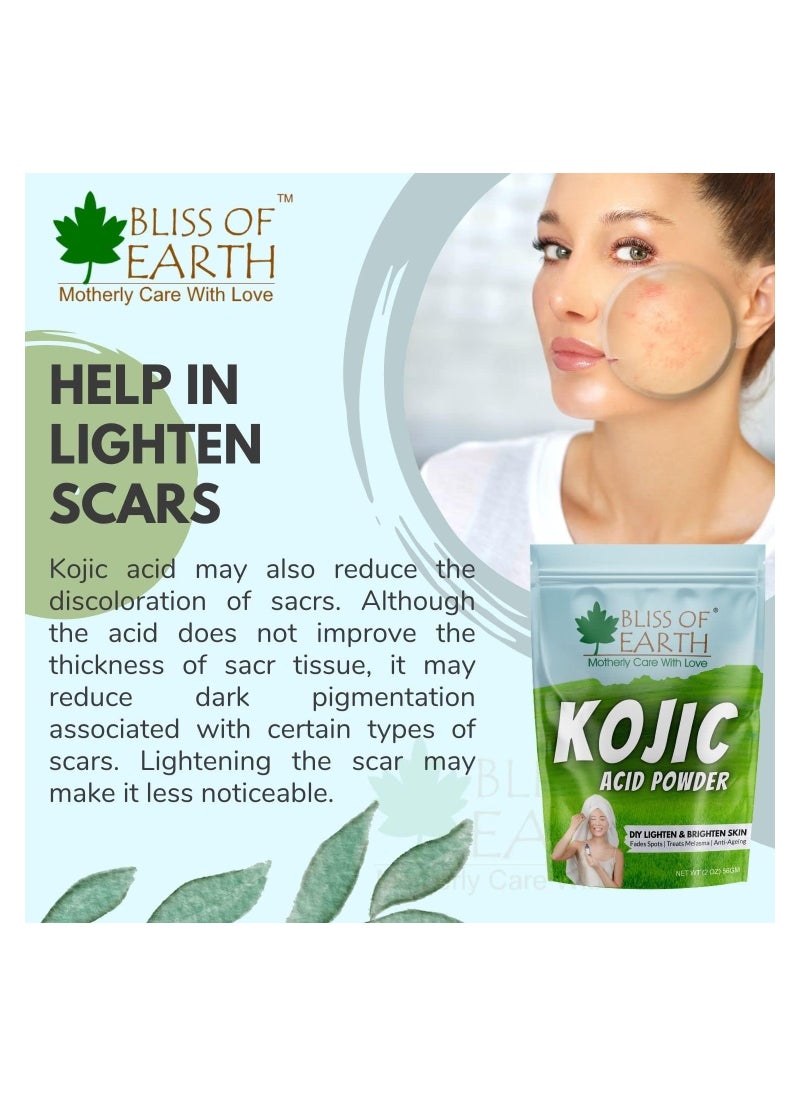 BLISS OF EARTH Bliss of Earth 4 oz Korean Kojic Acid Powder Original for Skin Whitening, Soap Making & DIY Products 113GM Pack of 2  - Image 5
