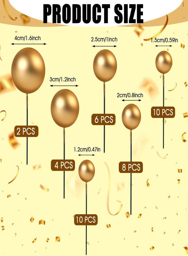 يوليف 40 قطعة من كرات الذهب لتزيين الكيك، كرات الكيك، اختيارات الكيك، بالونات إسفنجية، أغطية كب كيك لحفلات أعياد الميلاد، الزفاف، التخرج، الذكرى السنوية، حفل استقبال المولود الجديد، تزيين الكيك - Image 2