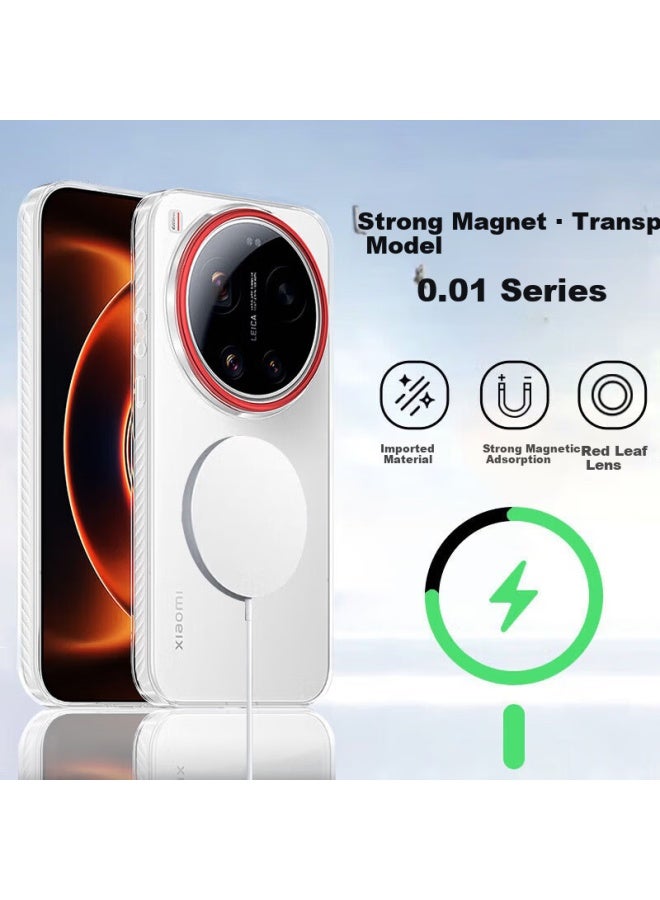 Purecolor Magnetic Charging Full-coverage Shockproof Ultra-thin Transparent Case For Xiaomi 17 Ultra Smartphone, Uni Simple Design - Image 1