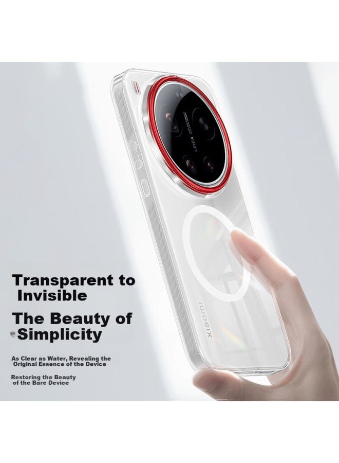 Purecolor Magnetic Charging Full-coverage Shockproof Ultra-thin Transparent Case For Xiaomi 17 Ultra Smartphone, Uni Simple Design - Image 2