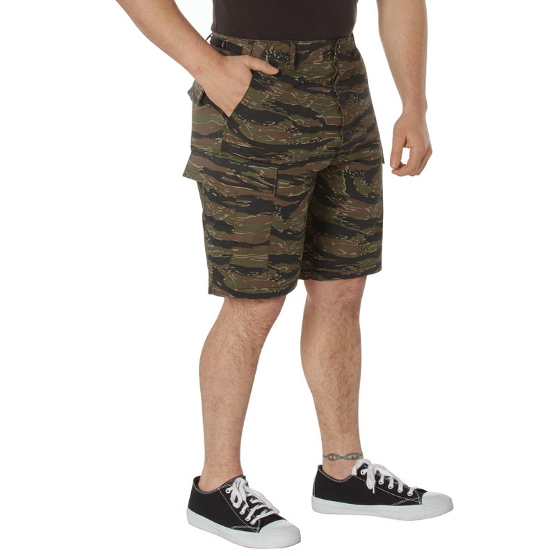 Rothco Tactical Camo BDU Shorts Rugged Outdoor Hiking Camping Comfortable Cargos Tiger Stripe Camo M