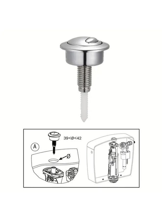 Dual Flush Toilet Push Button 48mm Diameter For Standard Cistern Holes - Image 3