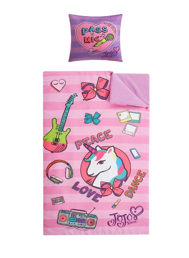 Idea Nuova JoJo Siwa 3 Piece Set with Sleeping Bag, Dec Pillow and Collapsible Storage Cube, Ages 3+,Kids - Image 2