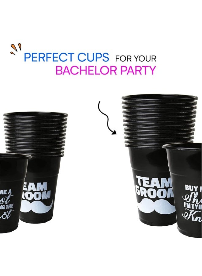 Neliblu Bachelor Party Supplies - Team Groom Cups Bulk Pack of 25 Plastic Cups - Image 1