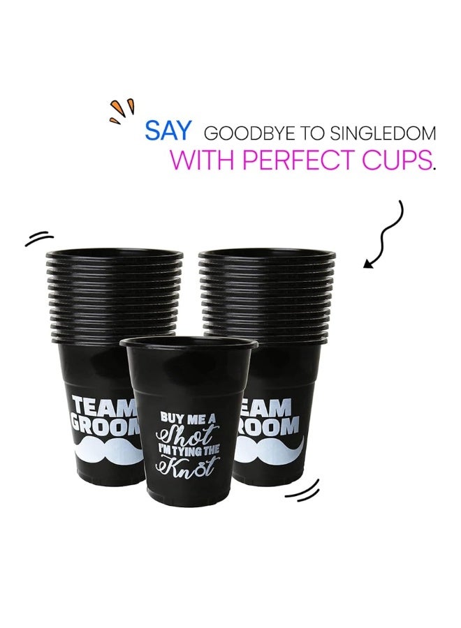 Neliblu Bachelor Party Supplies - Team Groom Cups Bulk Pack of 25 Plastic Cups - Image 2