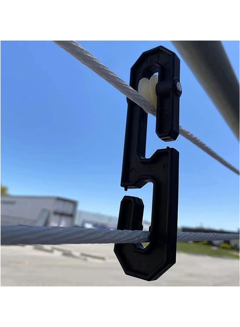 2PCS Plastic Aluminum Clothes Line Separator Spreader Pulley, Clothes Line Separator Spreader Pulley S-Shaped Clothesline Splitter, Clothesline Pulley Kit for Long Clothesline and Heavy Duty - Image 3