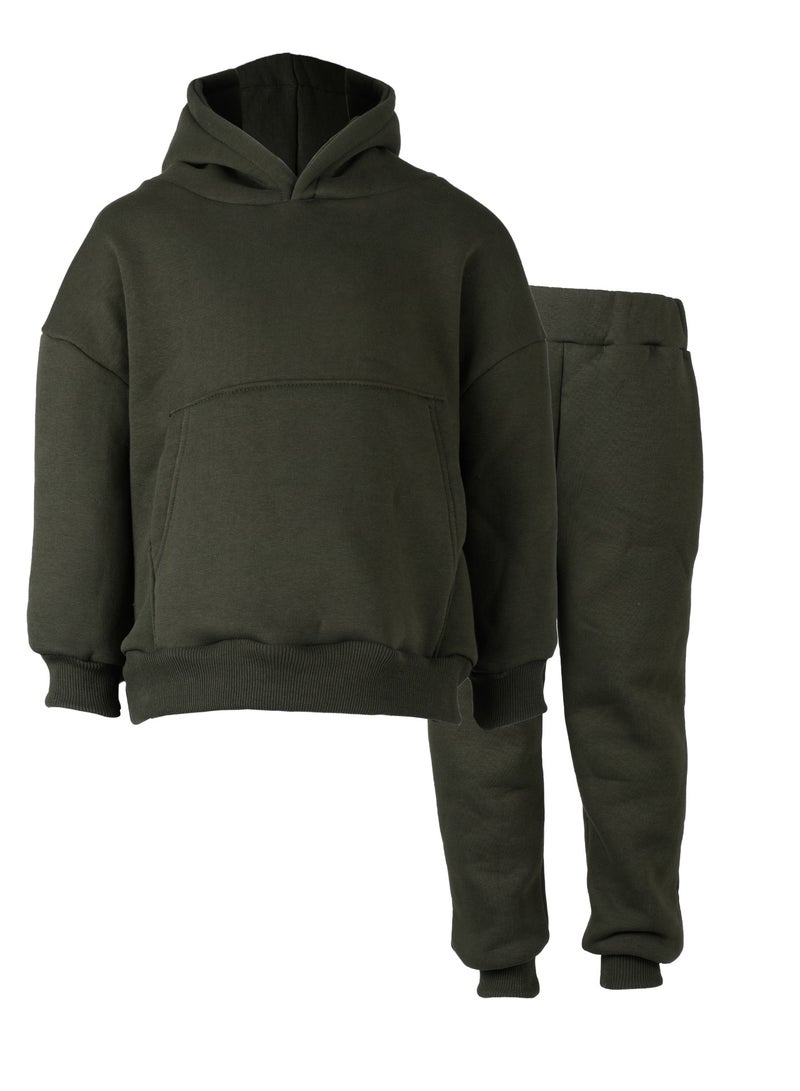 TOTSA Olive Green Oversize Hoodie Set - Image 2