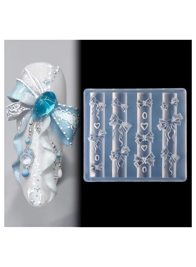 BHCCXZ 3D Gel Nail Art Resin Rosette Molds for Accessories Supplies Bow Knot Silicone Tools Bowtie Nails Mold - Image 1
