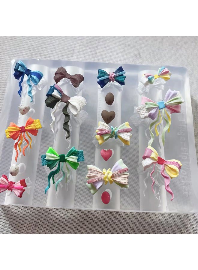 BHCCXZ 3D Gel Nail Art Resin Rosette Molds for Accessories Supplies Bow Knot Silicone Tools Bowtie Nails Mold - Image 2