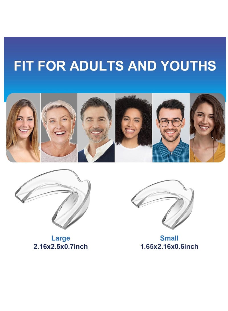 NEATEETH Mouth Guard for Clenching Teeth at Night, Upgraded Night Guards for Teeth Grinding, Pack of 4 Moldable Mouth Guard Stops Bruxism and Teeth Clenching 2 Sizes with One Travel Cases  - Image 2